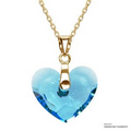 Truly In Love Aquamarine Gold Chain Heart Pendant With Swarovski Elements